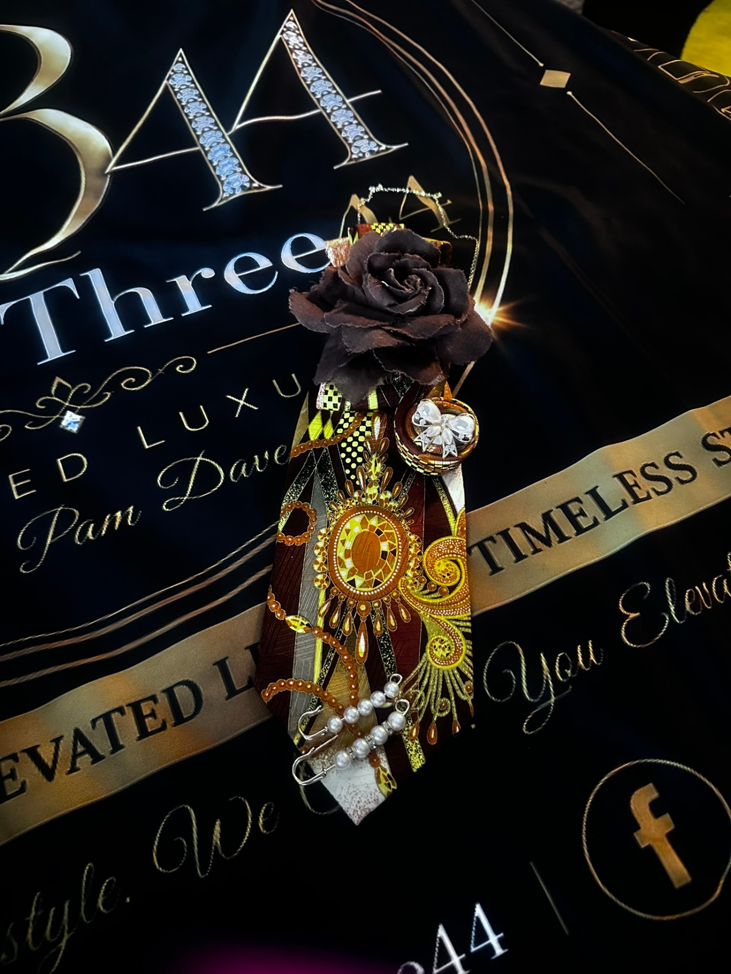 Thirty Three 44 jeweled necktie